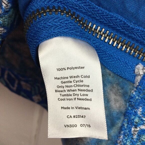 Talbots Snowflake Pullover Blue Snowflake Fleece Hoodie, Size Small - Picture 10 of 10